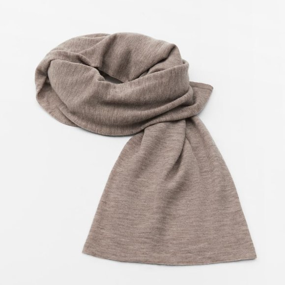 NWT TAUPE BROWN 100% WOOL SCARF - Picture 4 of 6